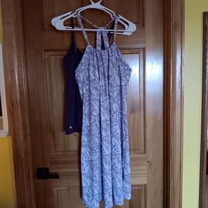 Lavender and White Eddie Bauer Halter Dress + KN Tank bonus